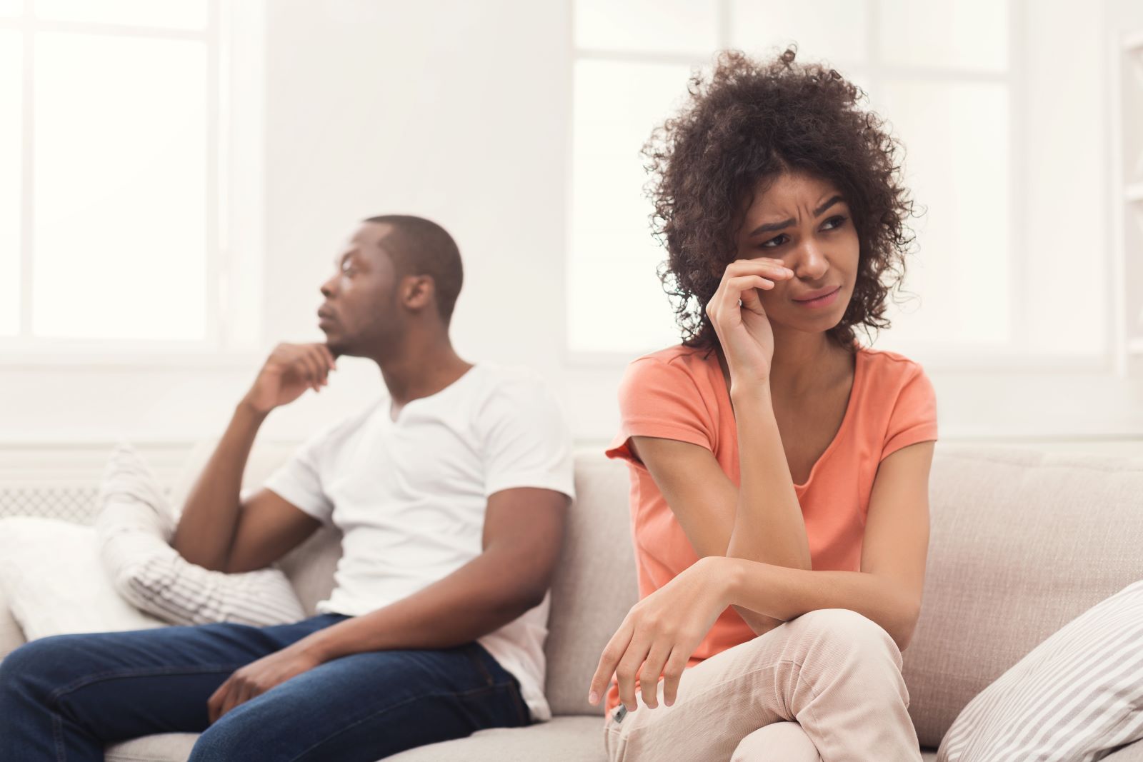 Couple Woman Crying