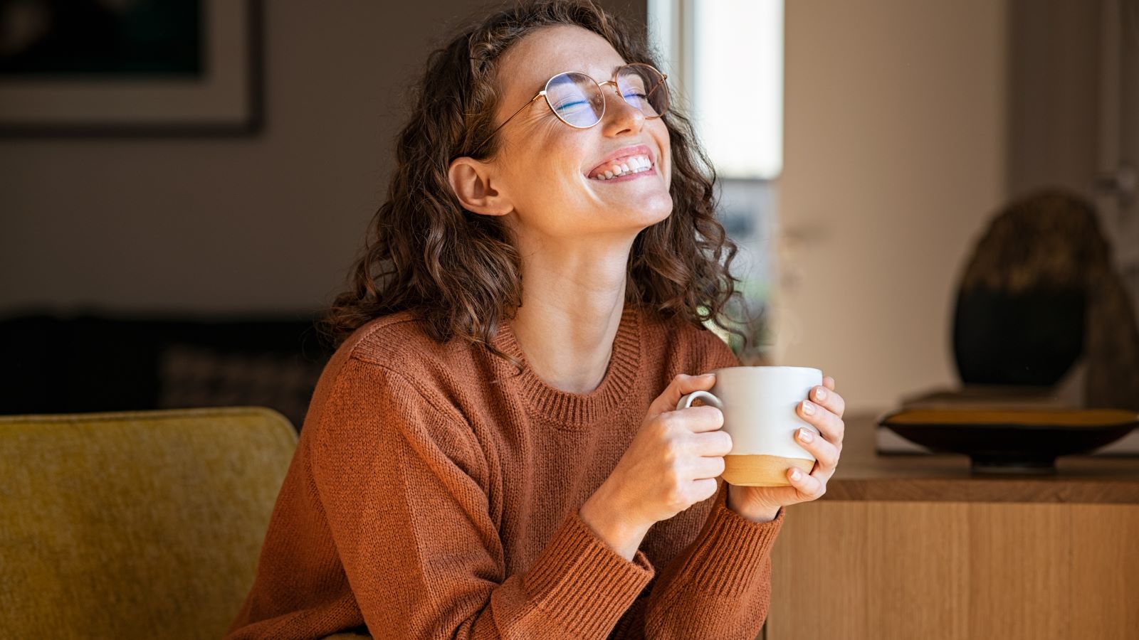 Happy Woman With Coffee