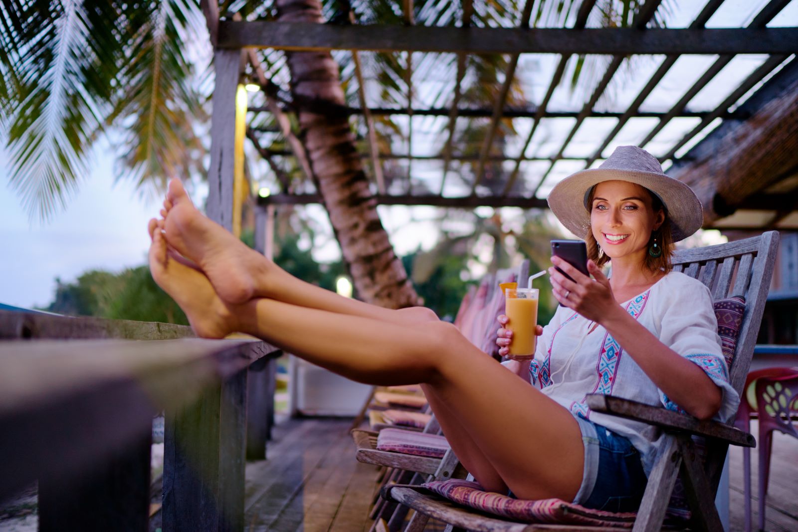 Barefoot Drinking Juice